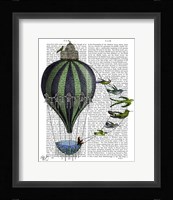 Hot Air Balloon and Birds Framed Print