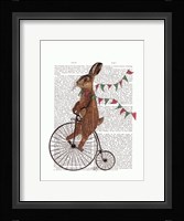Rabbit On Penny Farthing Framed Print