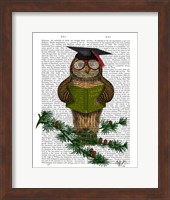 Owl Reading On Branch Fine Art Print