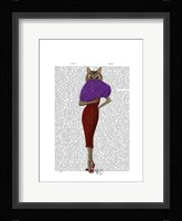 Cat In Red Dress Framed Print