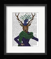 Deer and Fascinator Framed Print