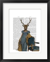 Deer In Blue Dress Fine Art Print