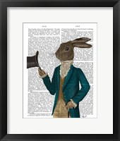 Hare In Turquoise Coat Framed Print