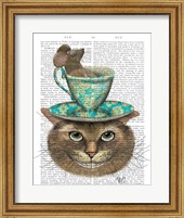 Cheshire Cat with Cup on Head Fine Art Print