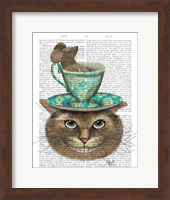 Cheshire Cat with Cup on Head Fine Art Print