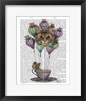 Cheshire Cat Hot Air Balloon Framed Print