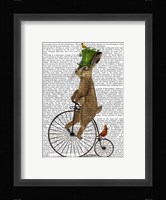 March Hare on Penny Farthing Framed Print