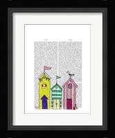 Beach Huts 1 Illustration Framed Print