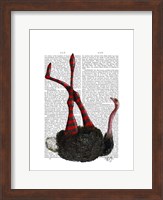 Ostrich with Striped Leggings Fine Art Print