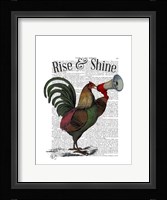 Rooster With Loudhailer Framed Print