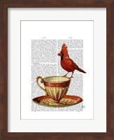 Teacup And Red Cardinal Fine Art Print