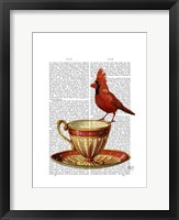 Teacup And Red Cardinal Fine Art Print