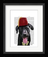 Black Labrador With Fez Framed Print