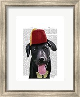 Black Labrador With Fez Fine Art Print