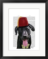 Black Labrador With Fez Framed Print