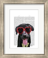 Black Labrador With Heart Sunglasses Fine Art Print