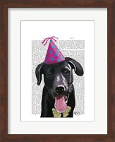 Black Labrador With Party Hat Fine Art Print