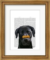 Black Labrador With Bone on Nose Fine Art Print