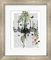 Chandelier With Vines and Butterflies Fine Art Print