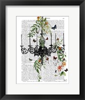 Chandelier With Vines and Butterflies Fine Art Print