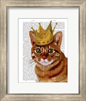 Ginger Cat with Crown Portrai Fine Art Print