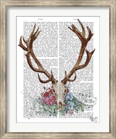 Deer Skull With Flowers 1 Fine Art Print