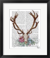 Deer Skull With Flowers 1 Fine Art Print