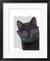 Black Cat with Sunglasses Framed Print