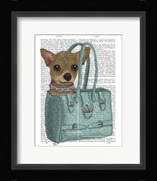 Chihuahua In Bag Framed Print