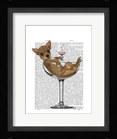 Chihuahua in Cocktail Glass Framed Print