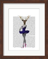 Ballet Deer in Blue I Fine Art Print