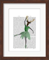Ballet Deer in Green I Fine Art Print