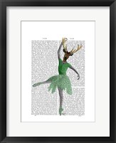 Ballet Deer in Green I Fine Art Print