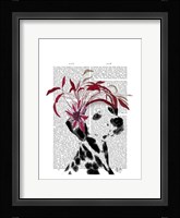 Dalmatian With Red Fascinator Framed Print