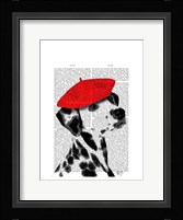Dalmatian With Red Beret Framed Print