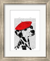 Dalmatian With Red Beret Fine Art Print