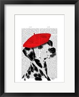 Dalmatian With Red Beret Fine Art Print