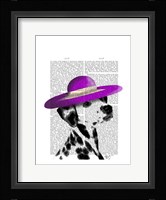 Dalmatian With Purple Wide Brimmed Hat Framed Print