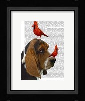 Basset Hound and Birds I Framed Print