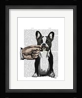 French Bulldog and Finger Moustache Framed Print