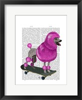 Pink Poodle and Skateboard Fine Art Print