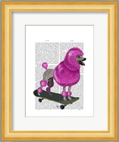Pink Poodle and Skateboard Fine Art Print