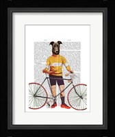 Greyhound Cyclist Framed Print