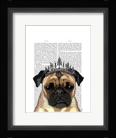 Pug With Tiara Framed Print