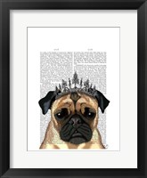 Pug With Tiara Framed Print