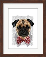 Pug with Red Spotted Bow Tie Fine Art Print