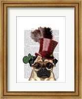 Pug with Steampunk Style Top Hat Fine Art Print