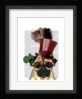 Pug with Steampunk Style Top Hat Fine Art Print