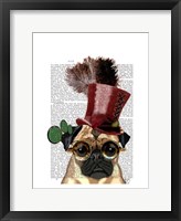 Pug with Steampunk Style Top Hat Fine Art Print