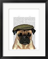 Pug in Flat Cap Fine Art Print